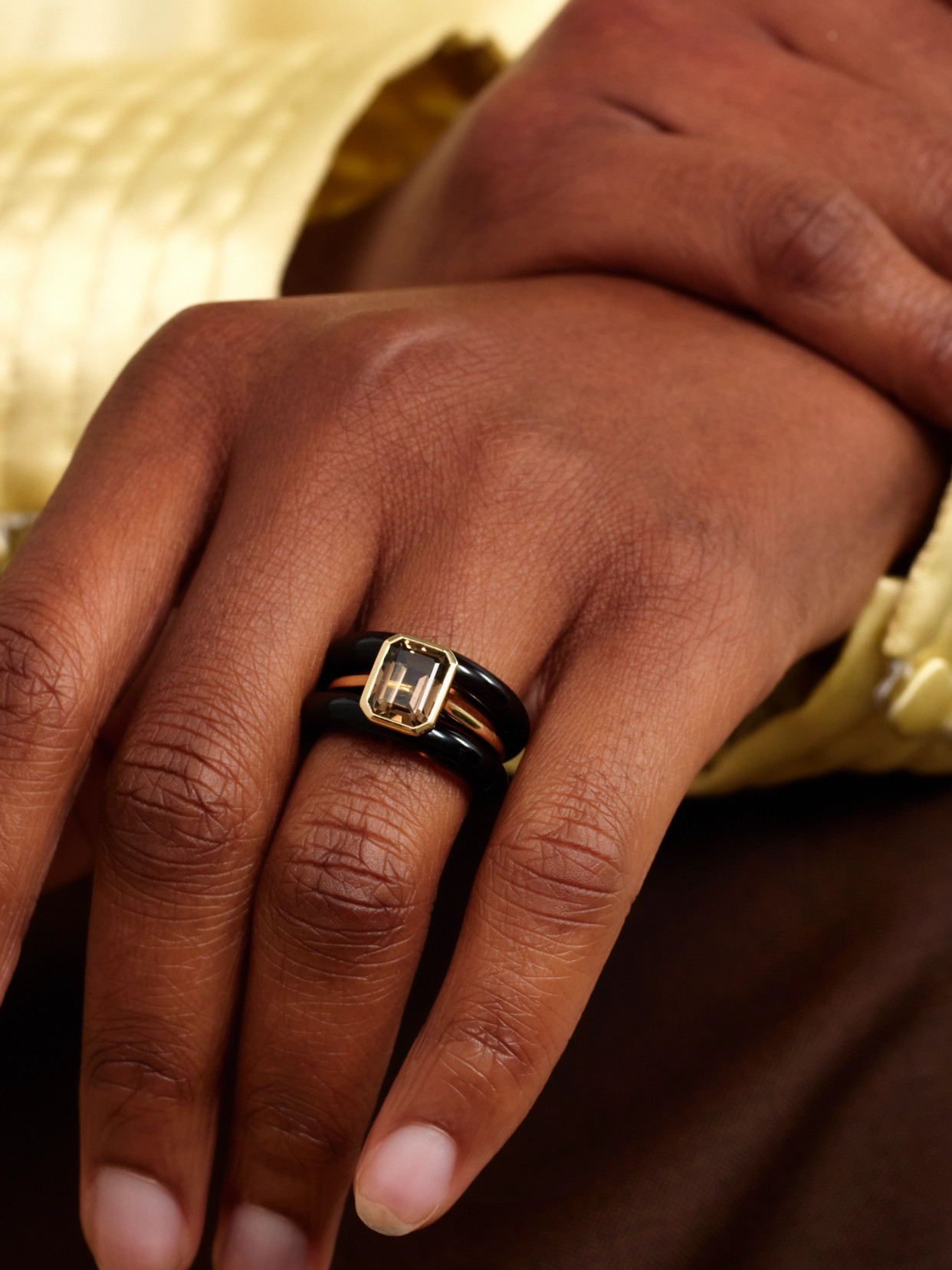 By Pariah Lumen Stack 14-karat Recycled Quartz Ring In Multi