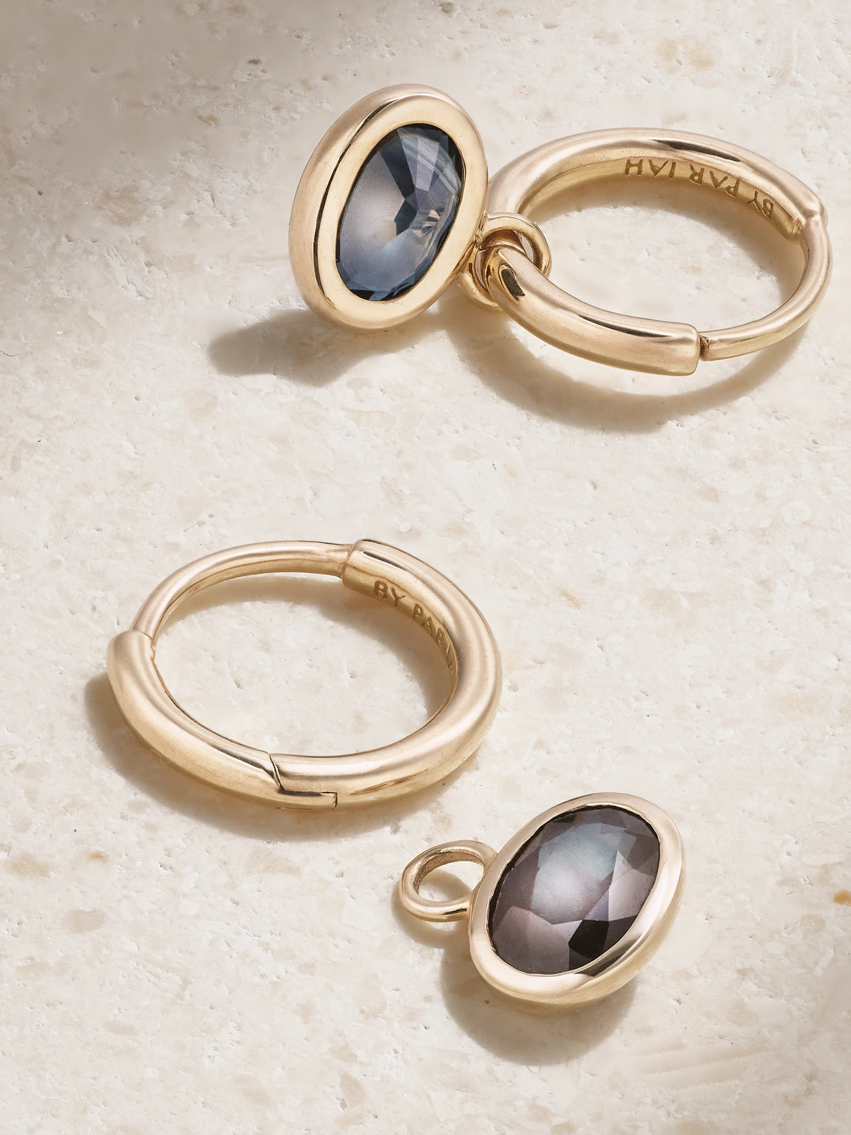 By Pariah Orbit 14-karat Recycled Gold Sapphire Hoop Earrings In Blue