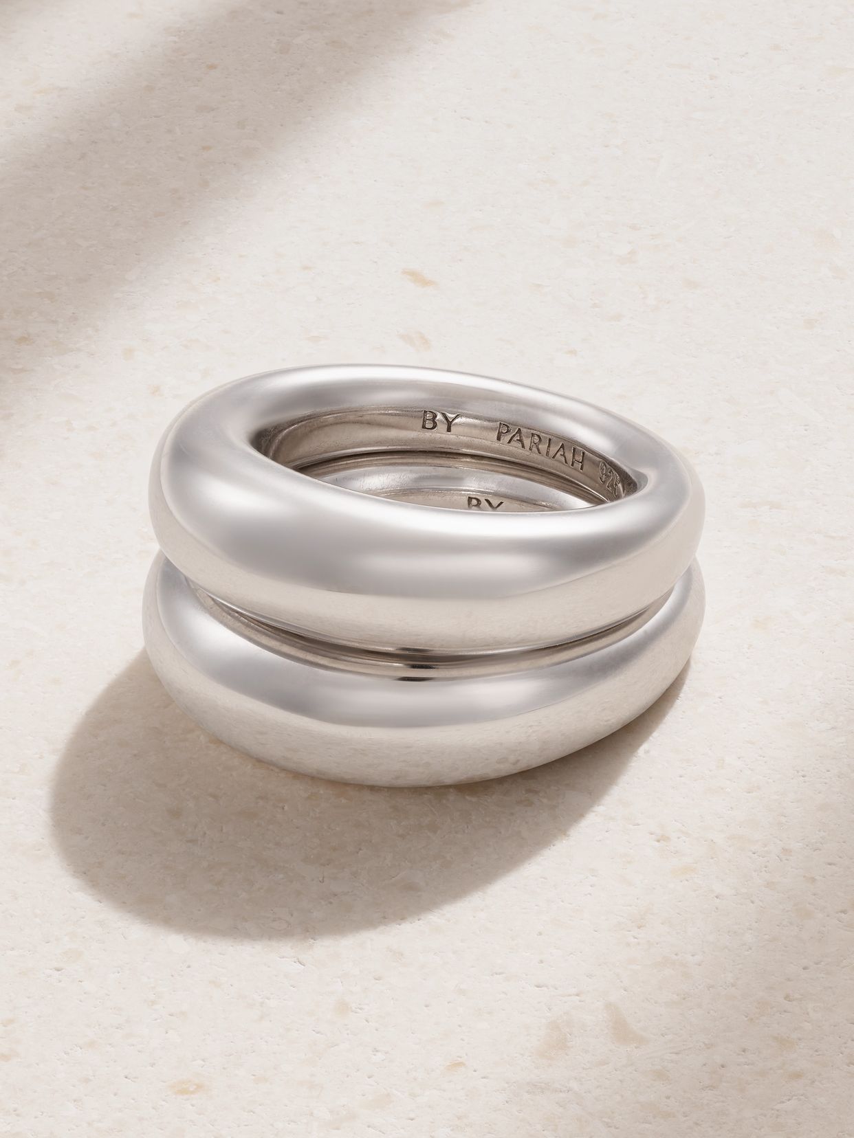 Echo recycled sterling silver ring