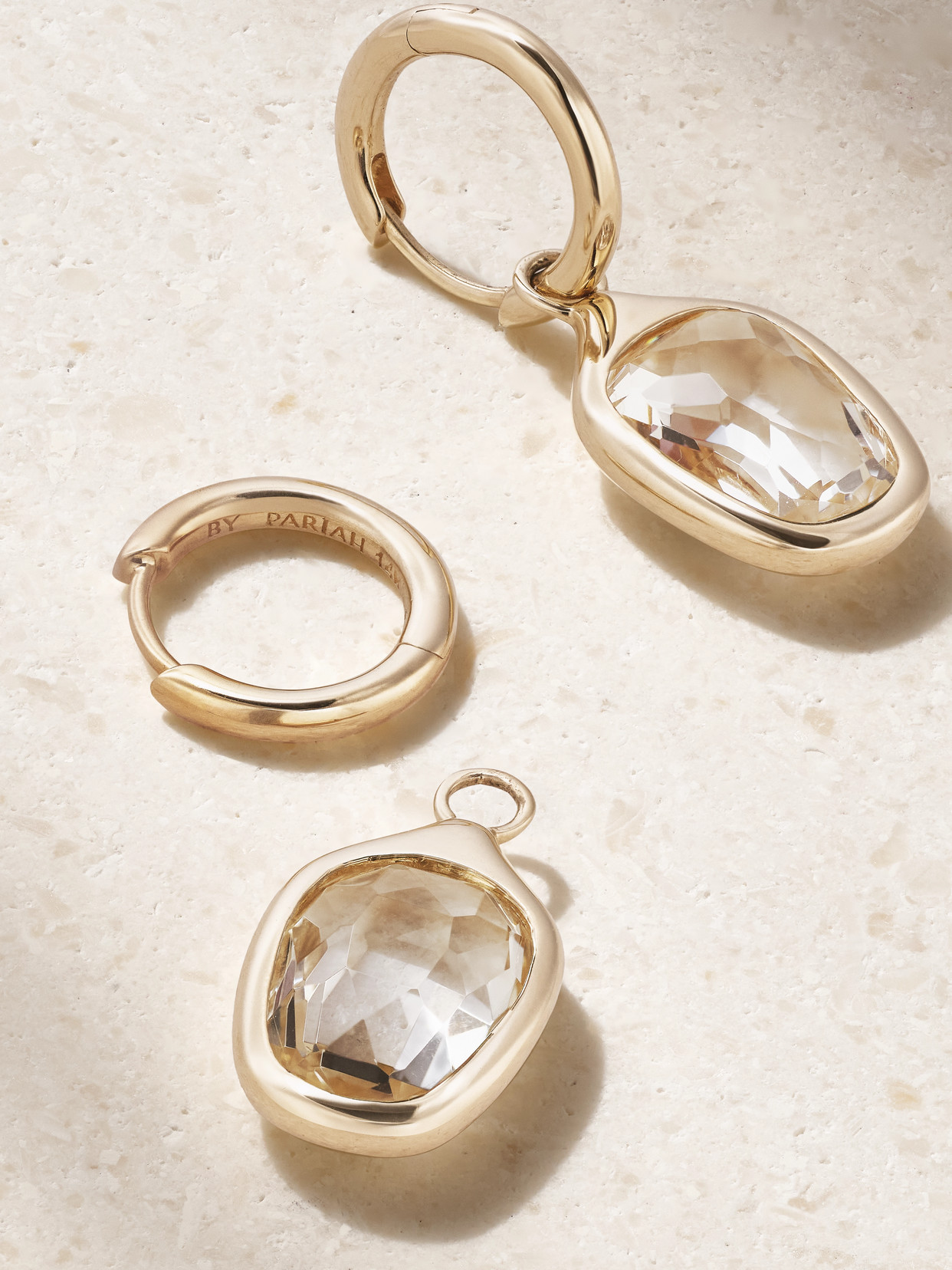 By Pariah Orbit Prism 14-karat Recycled Gold Topaz Hoop Earrings In Gold