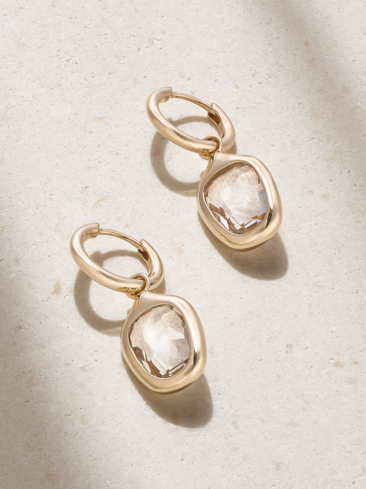 Orbit Prism 14-karat recycled gold topaz hoop earrings