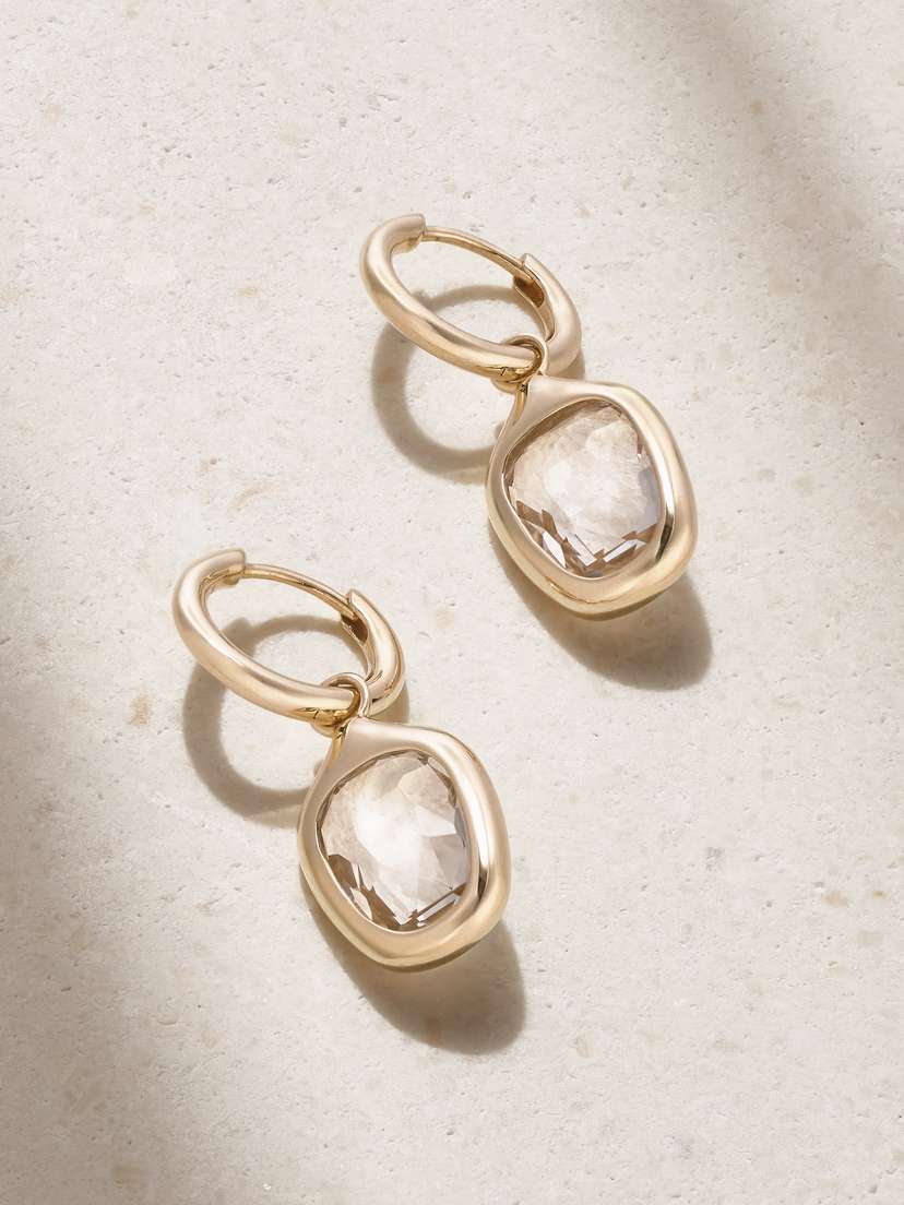 By Pariah Orbit Prism 14-karat Recycled Gold Topaz Hoop Earrings