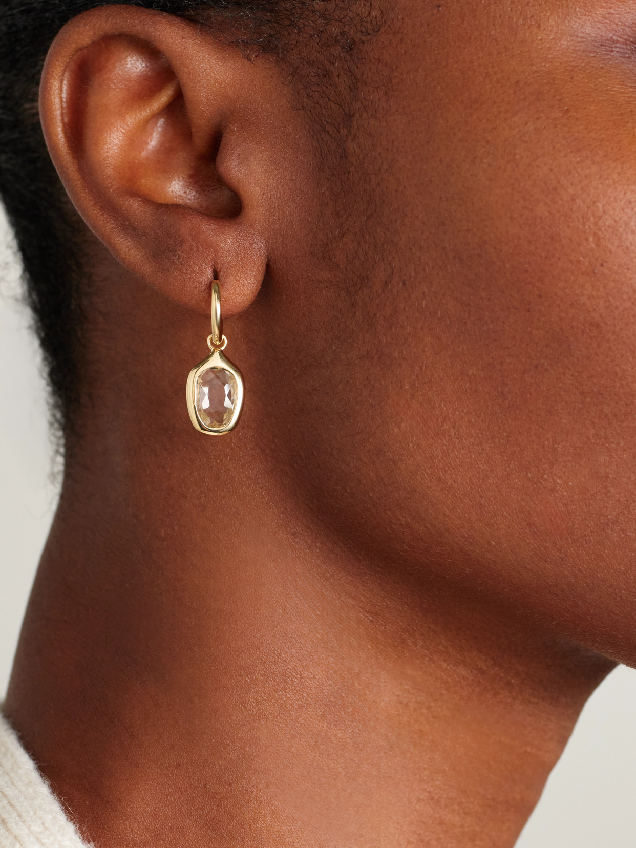By Pariah Orbit Prism 14-karat Recycled Gold Topaz Hoop Earrings In Gold
