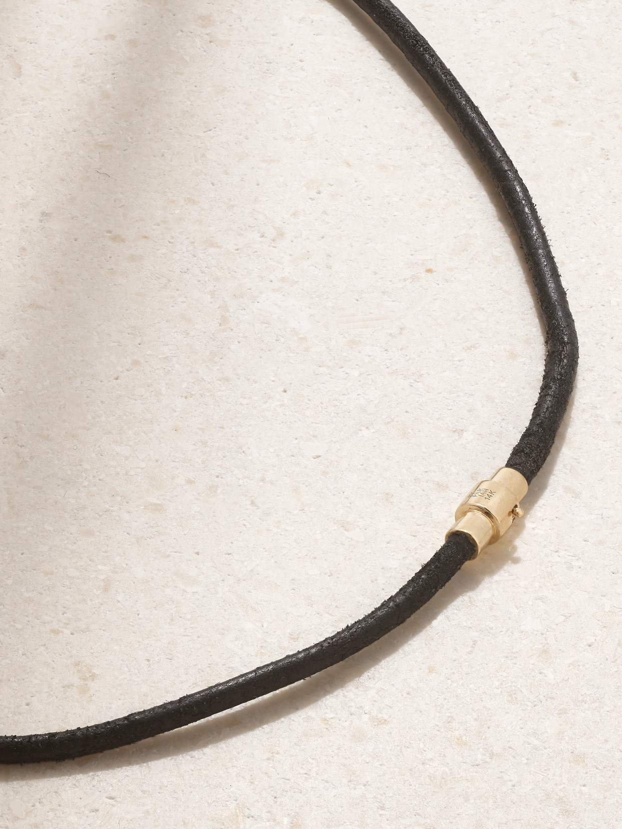 By Pariah Orbit Prism 14-karat Recycled Gold, Leather And Quartz Necklace In Gold