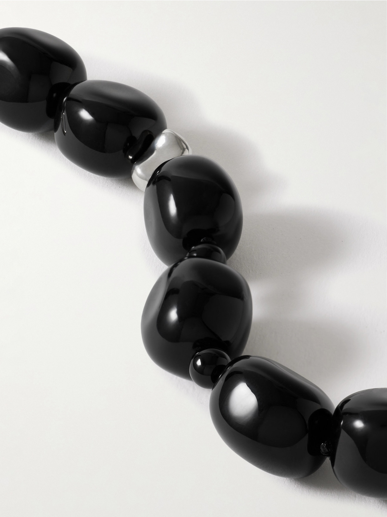 Agmes Dara Sterling Silver Onyx Bracelet In Black