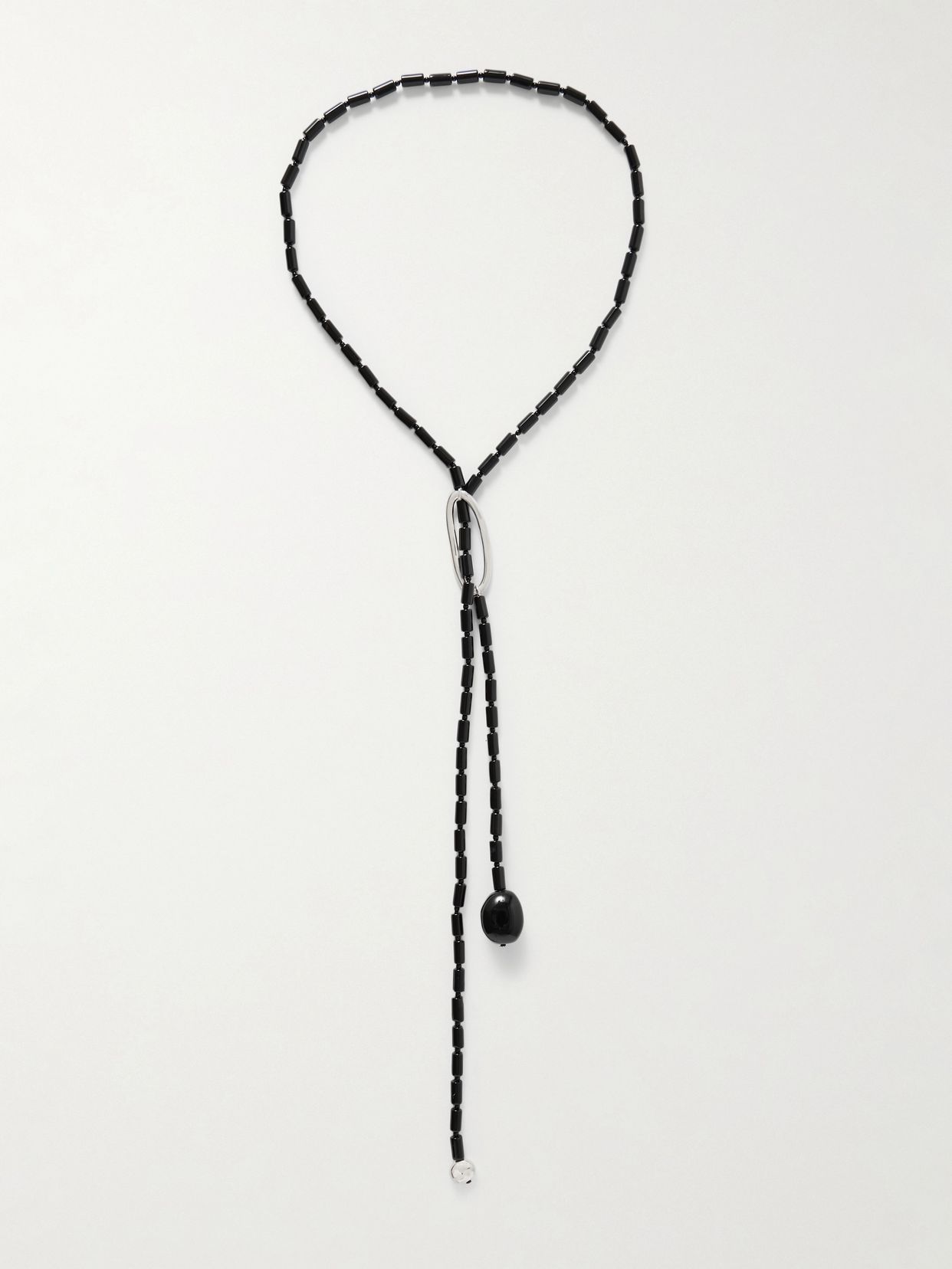 Annaya sterling silver onyx necklace