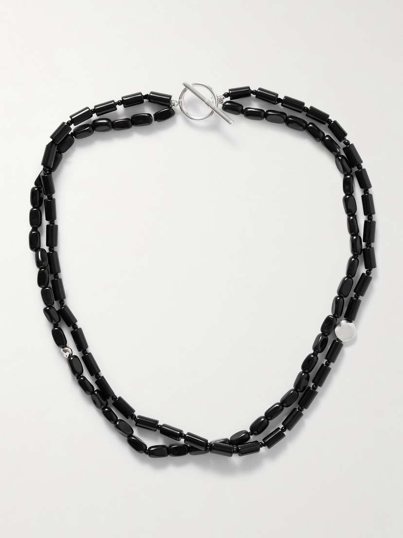 AGMES Willa Sterling Silver Onyx Necklace