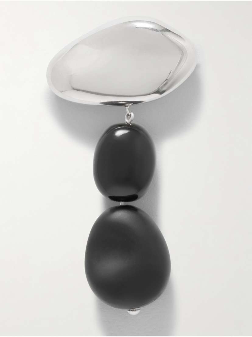 AGMES Tess Sterling Silver Onyx Brooch