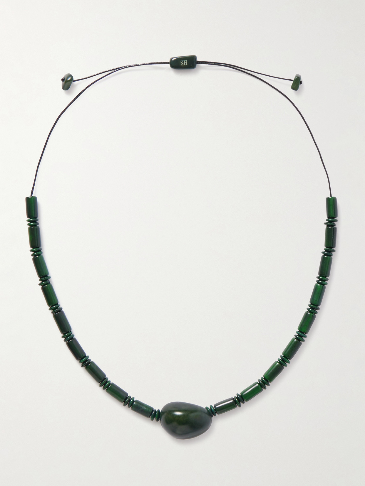 Hunting Season The Choker Tagua And Leather Necklace In Green