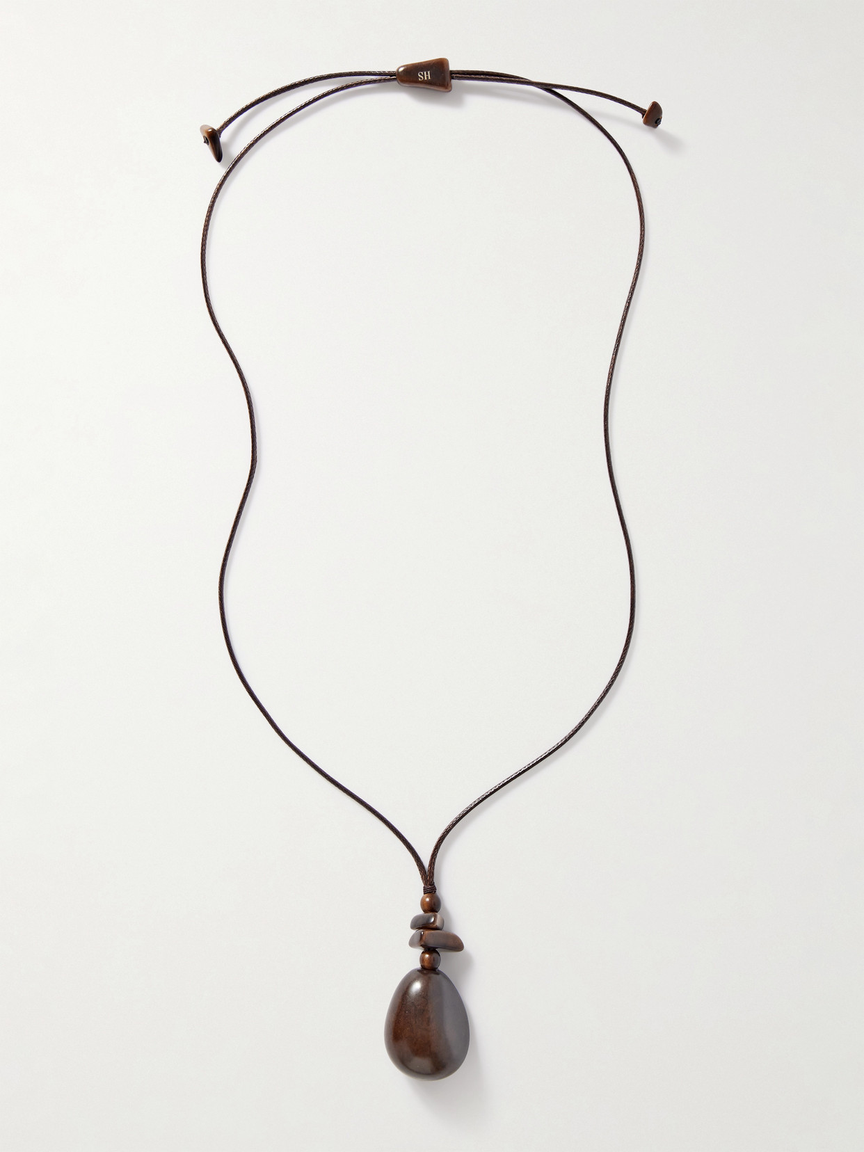 Hunting Season The Pendant Tagua And Leather Necklace In Brown