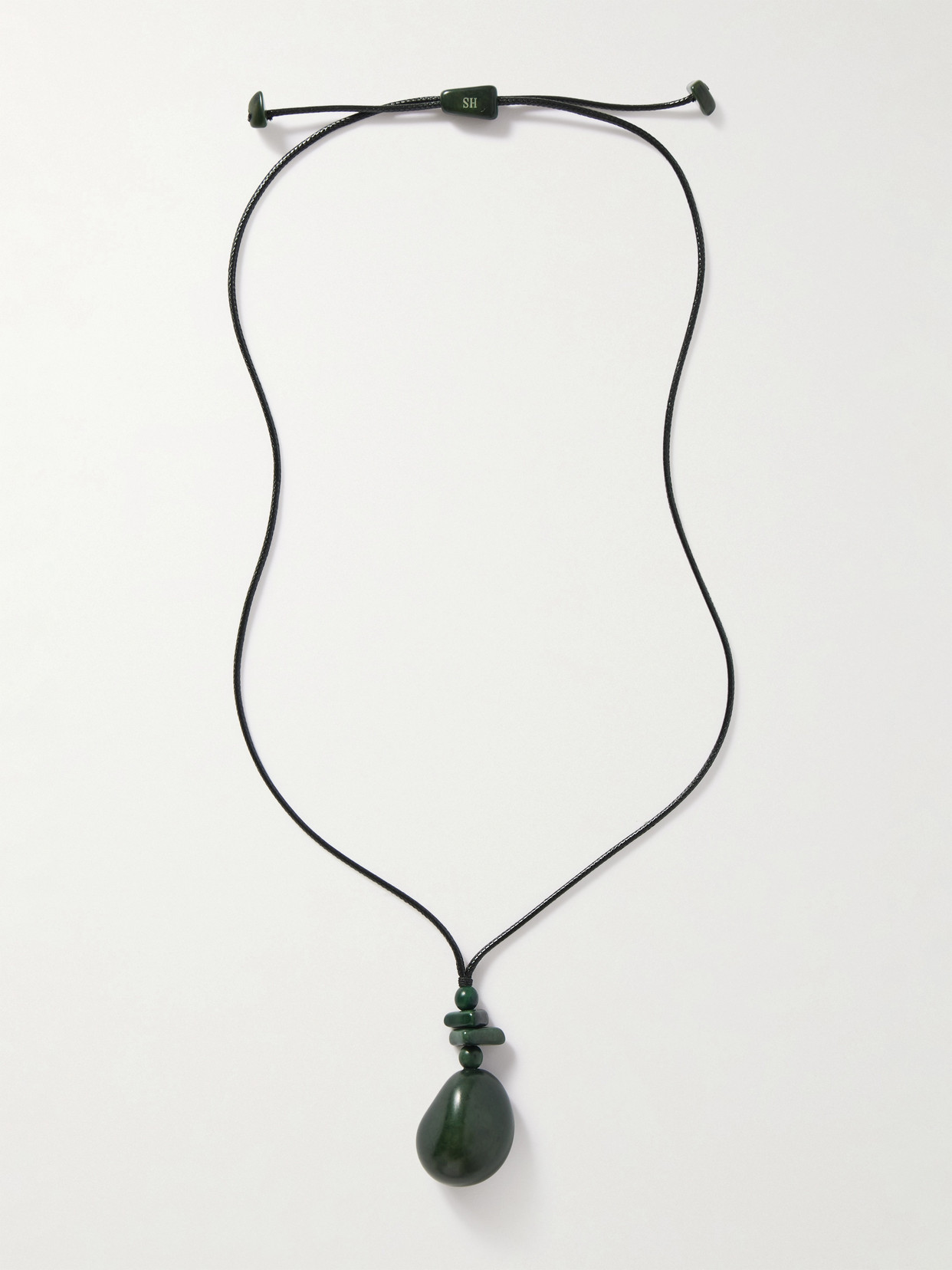 Hunting Season The Pendant Tagua And Leather Necklace In Green