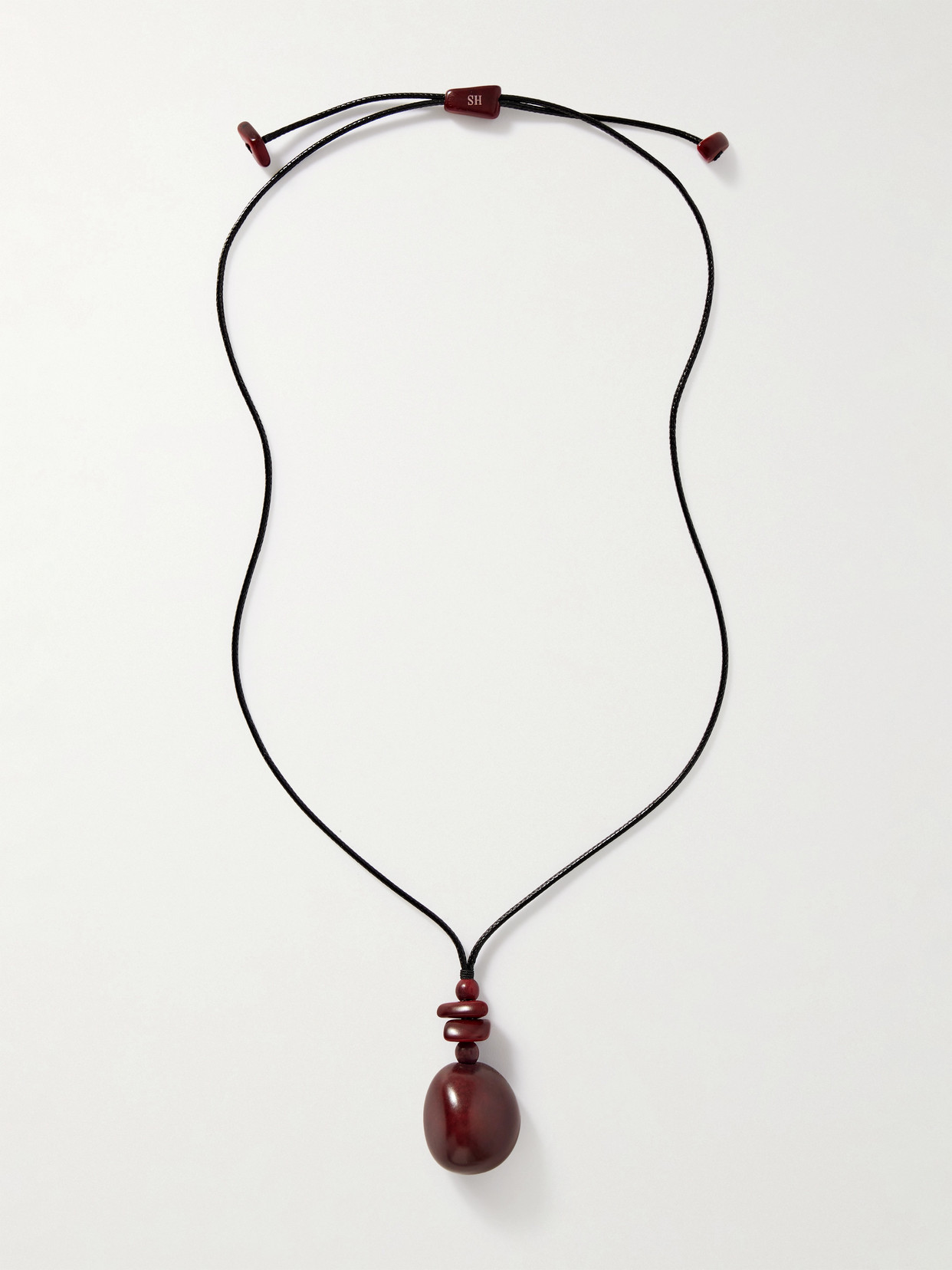 Hunting Season The Pendant Tagua And Leather Necklace In Burgundy