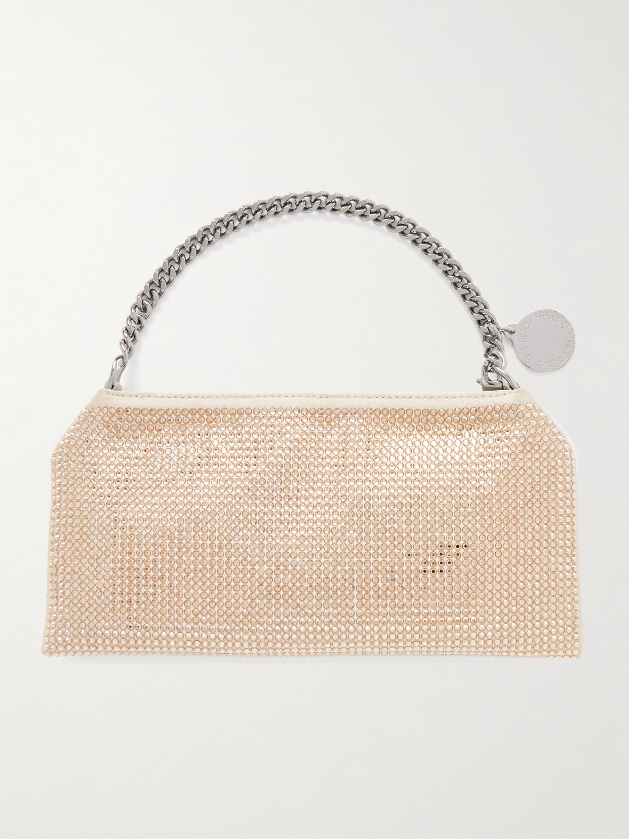 Crystal-Embellished Canvas Shoulder Bag