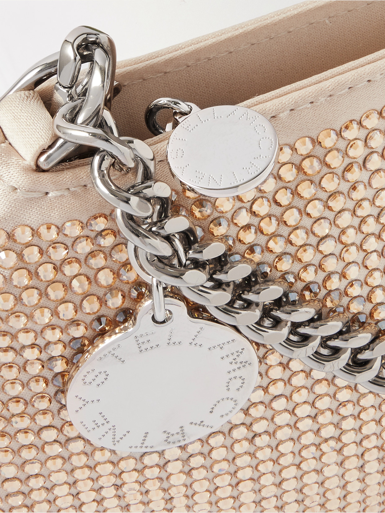 Crystal-Embellished Canvas Shoulder Bag