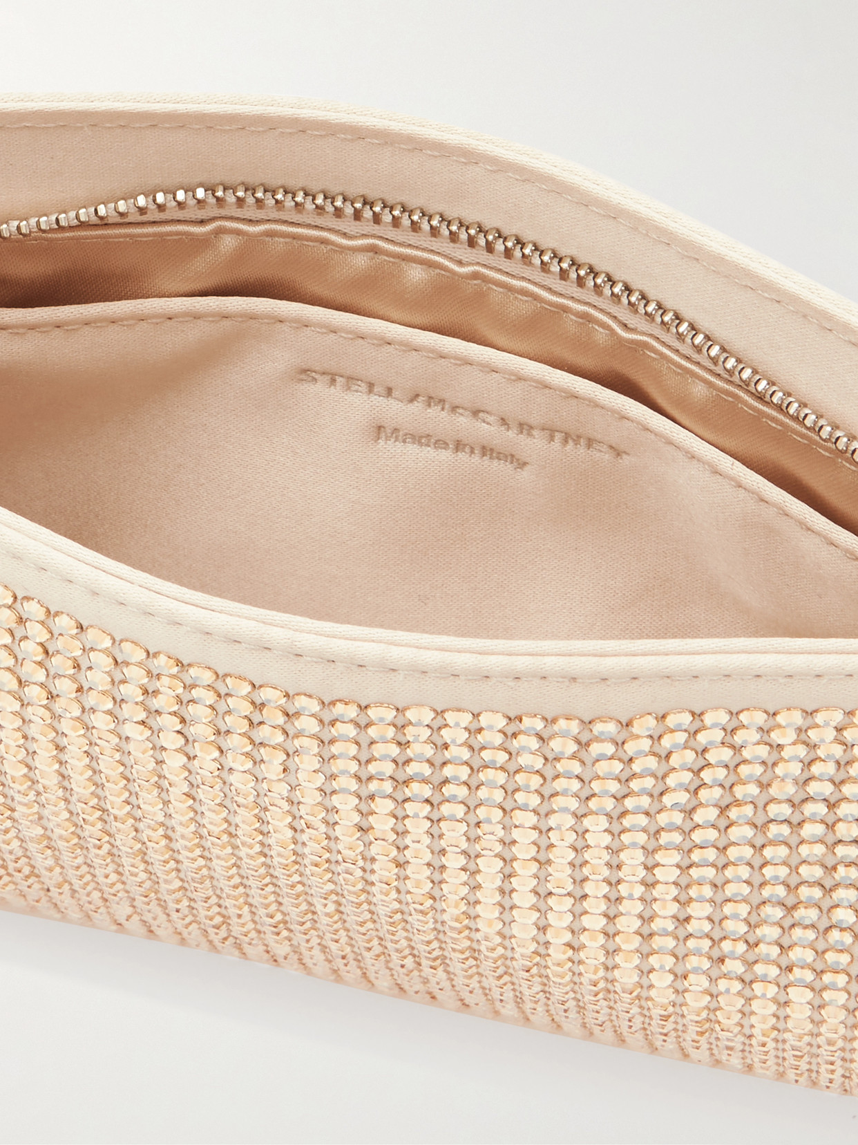 Crystal-Embellished Canvas Shoulder Bag