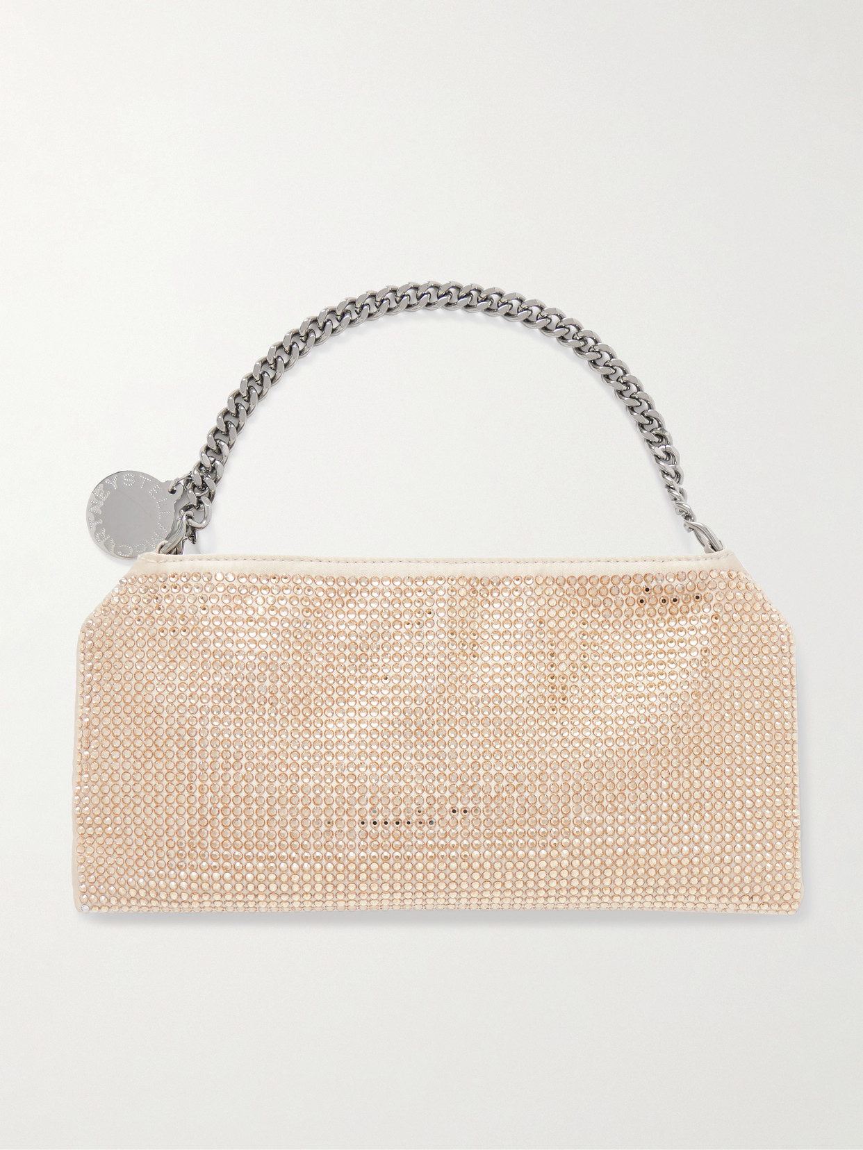 Stella Mccartney Crystal-embellished Canvas Shoulder Bag In Pink