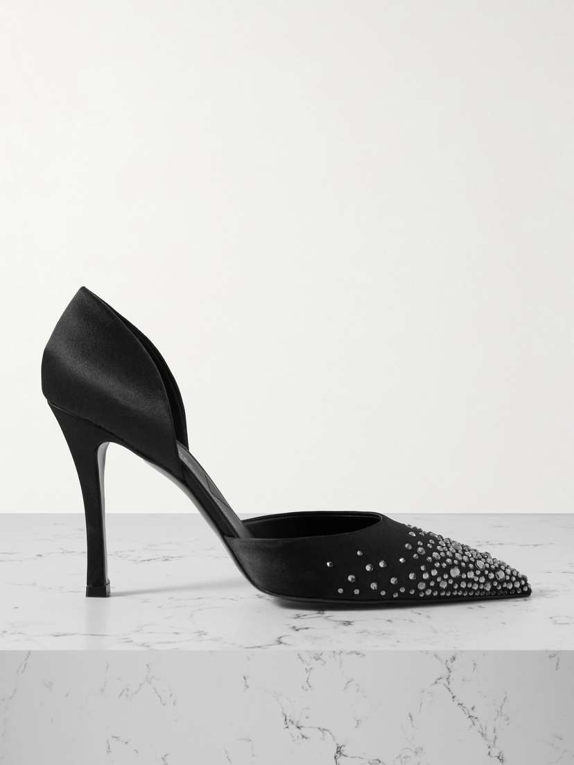 Stella McCartney Crystal-embellished Satin Pumps