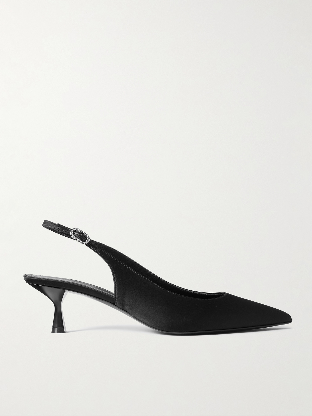 Stella Mccartney Satin Slingback Pumps In Black