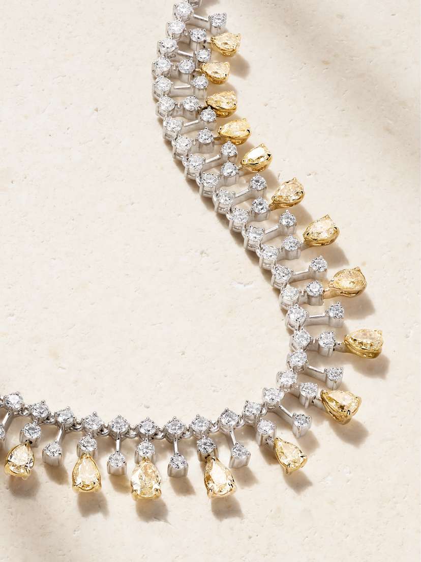 Kamyen Classic Canary 18-karat White And Yellow Gold Diamond Necklace | Thumbnail 4