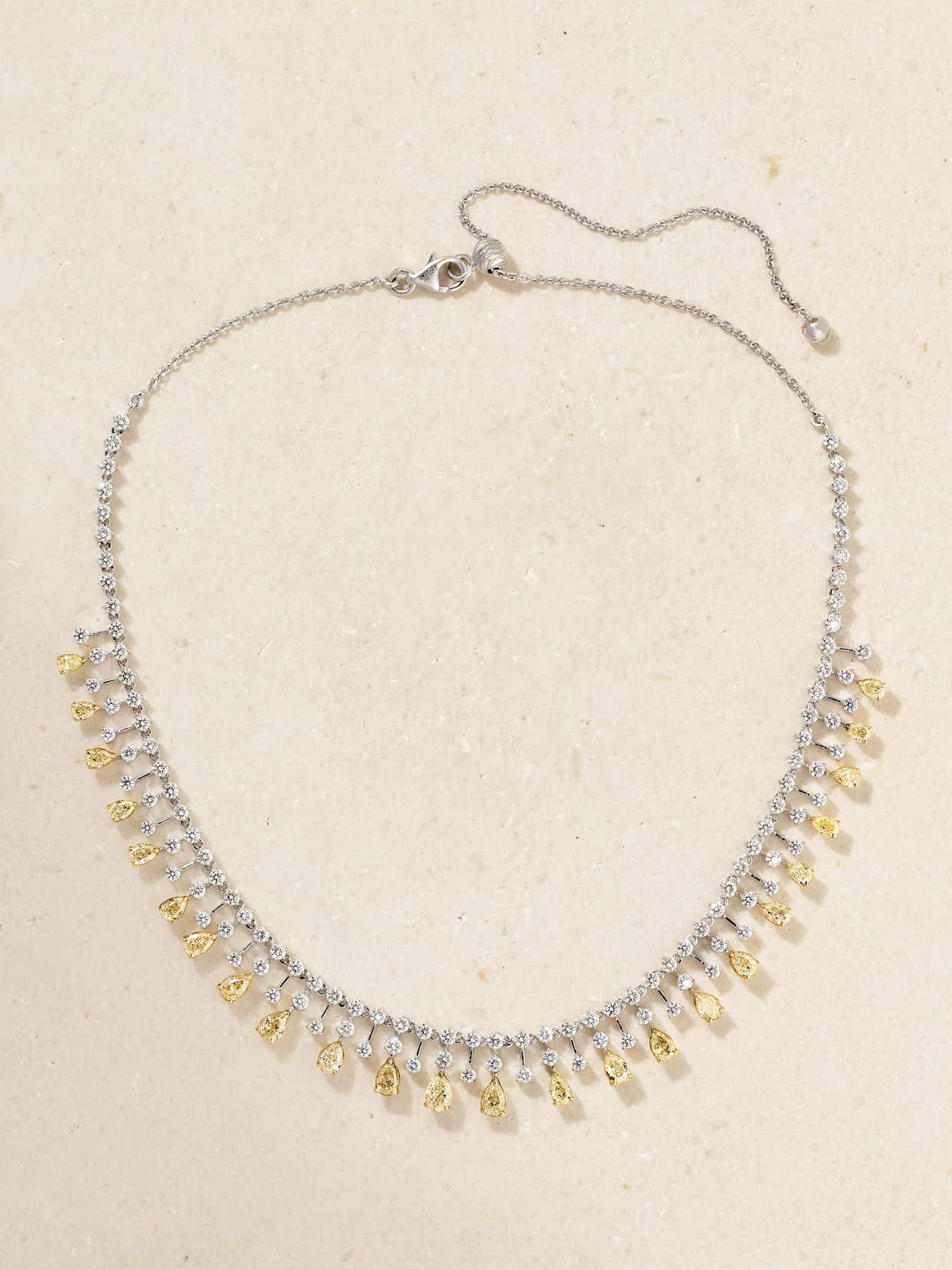 Kamyen Classic Canary 18-karat White And Yellow Gold Diamond Necklace In Metallic