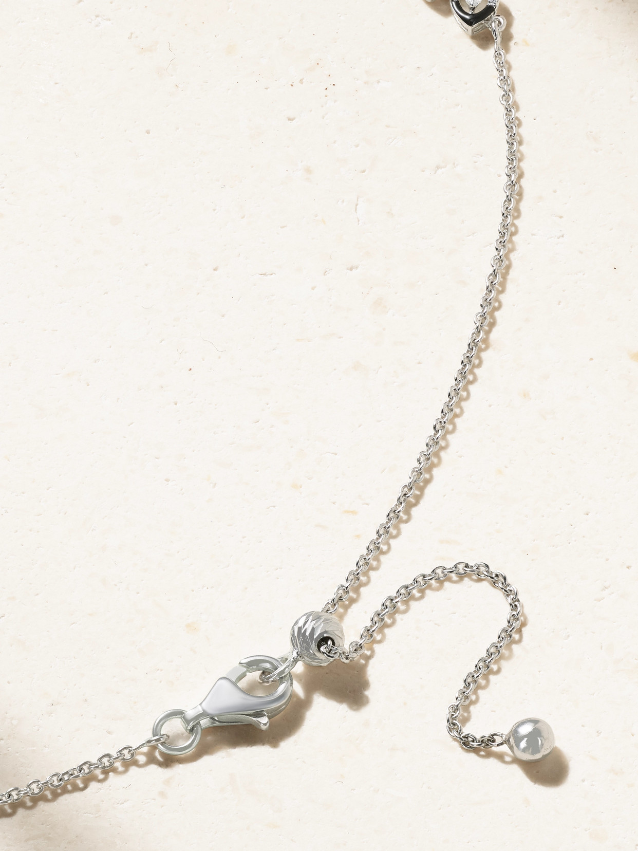 Kamyen 18-karat White Gold, Diamond And Enamel Choker In Black