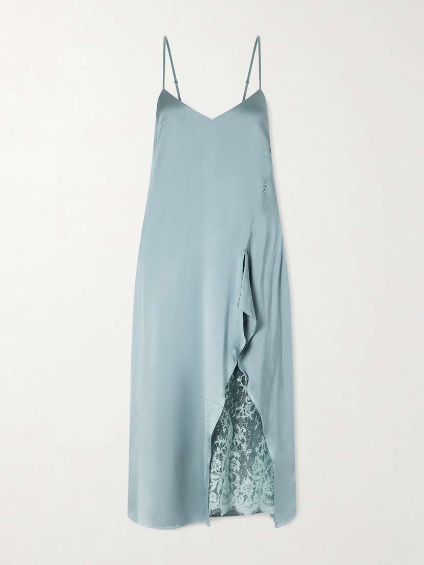 Acne Studios Docketta Lace-trimmed Satin Dress