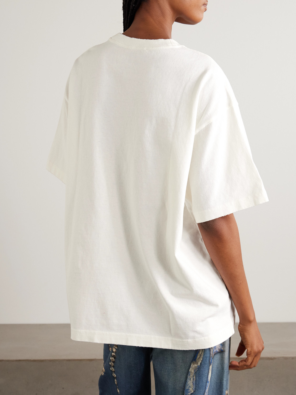 Distressed Organic Cotton-Jersey T-Shirt