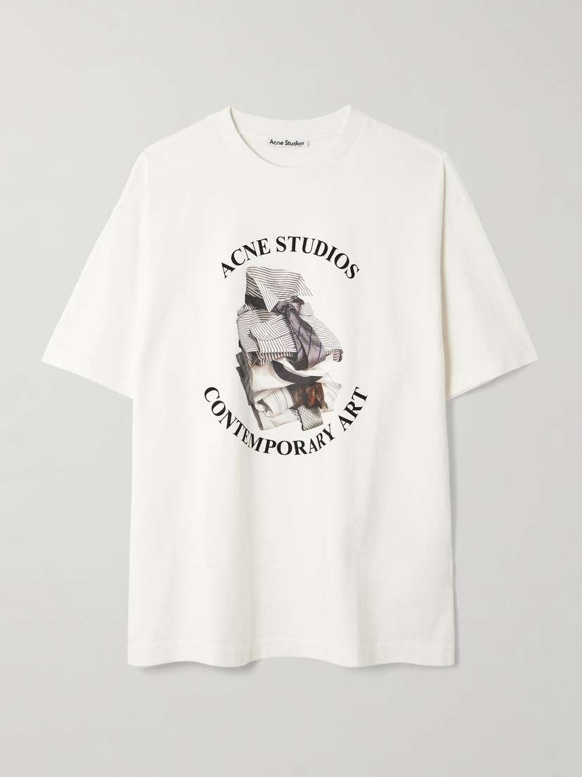 Acne Studios Printed Distressed Organic Cotton-jersey T-shirt