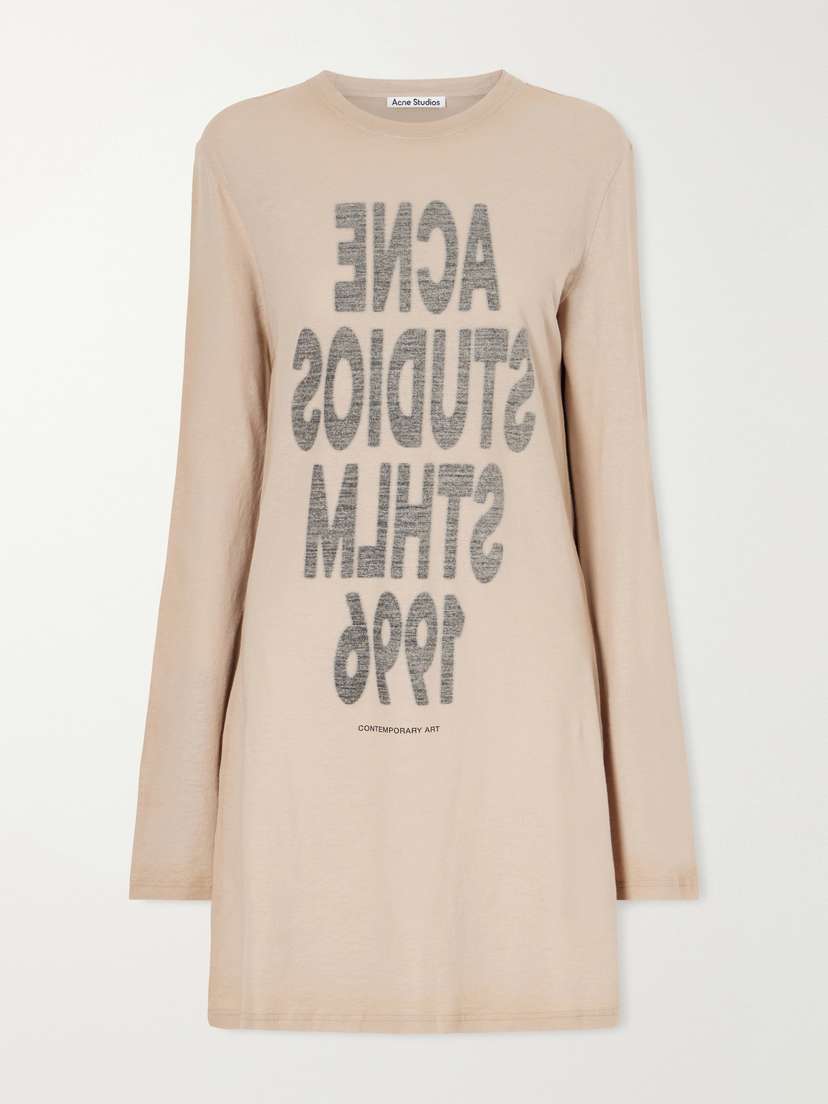 Acne Studios Printed Cotton-jersey Mini Dress