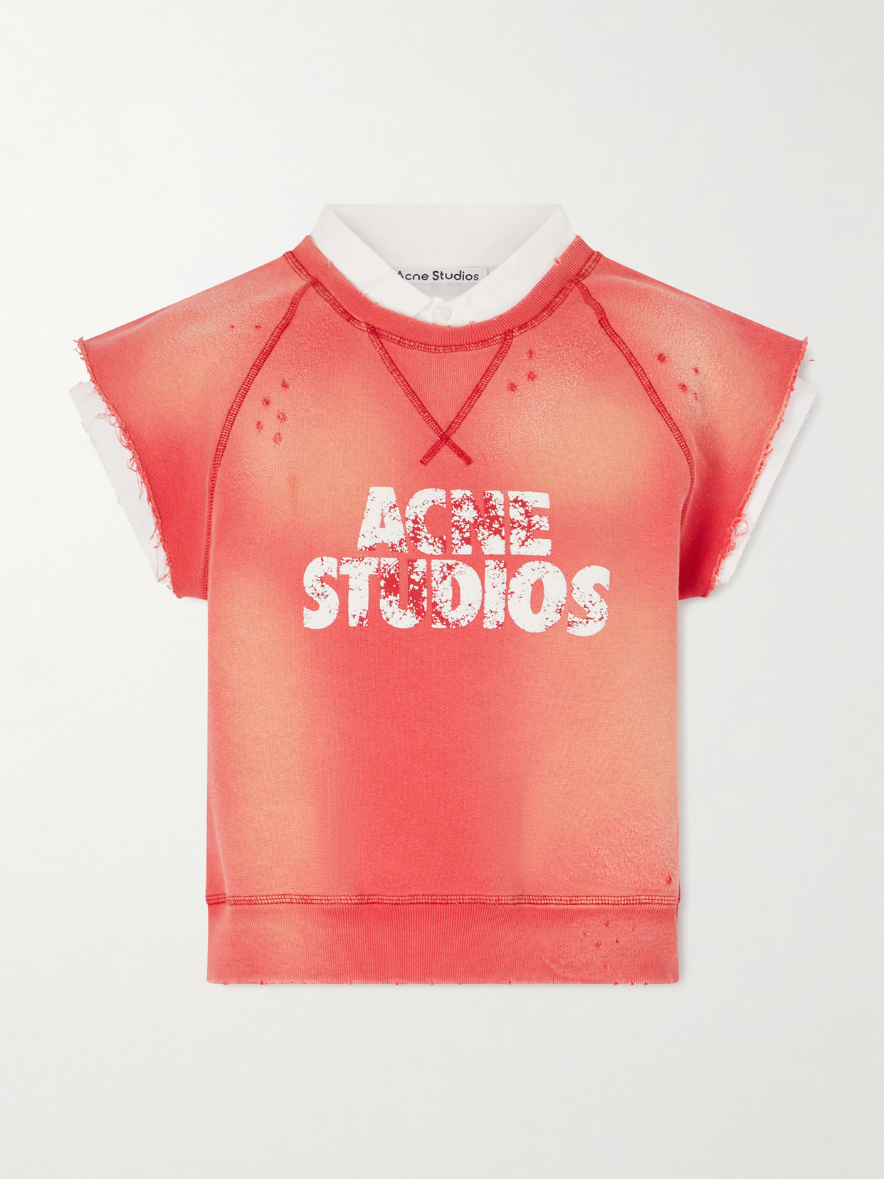 Acne Studios Frayser Printed Cotton-jersey Sweatshirt In Red