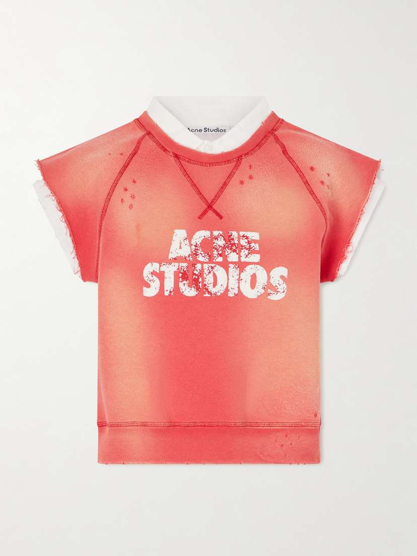 Acne Studios Frayser Printed Cotton-jersey Sweatshirt