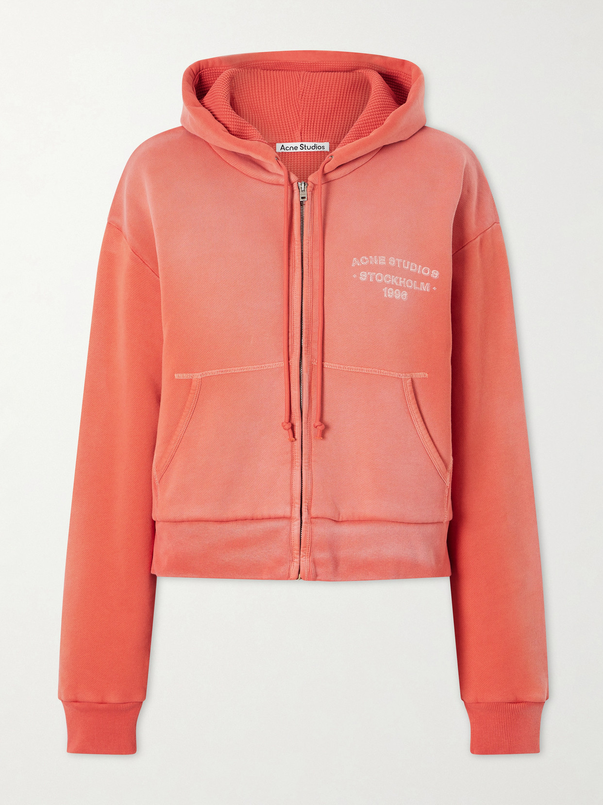 Acne Studios Feida U Sunkissed Printed Ribbed Jersey Sweatshirt In Orange
