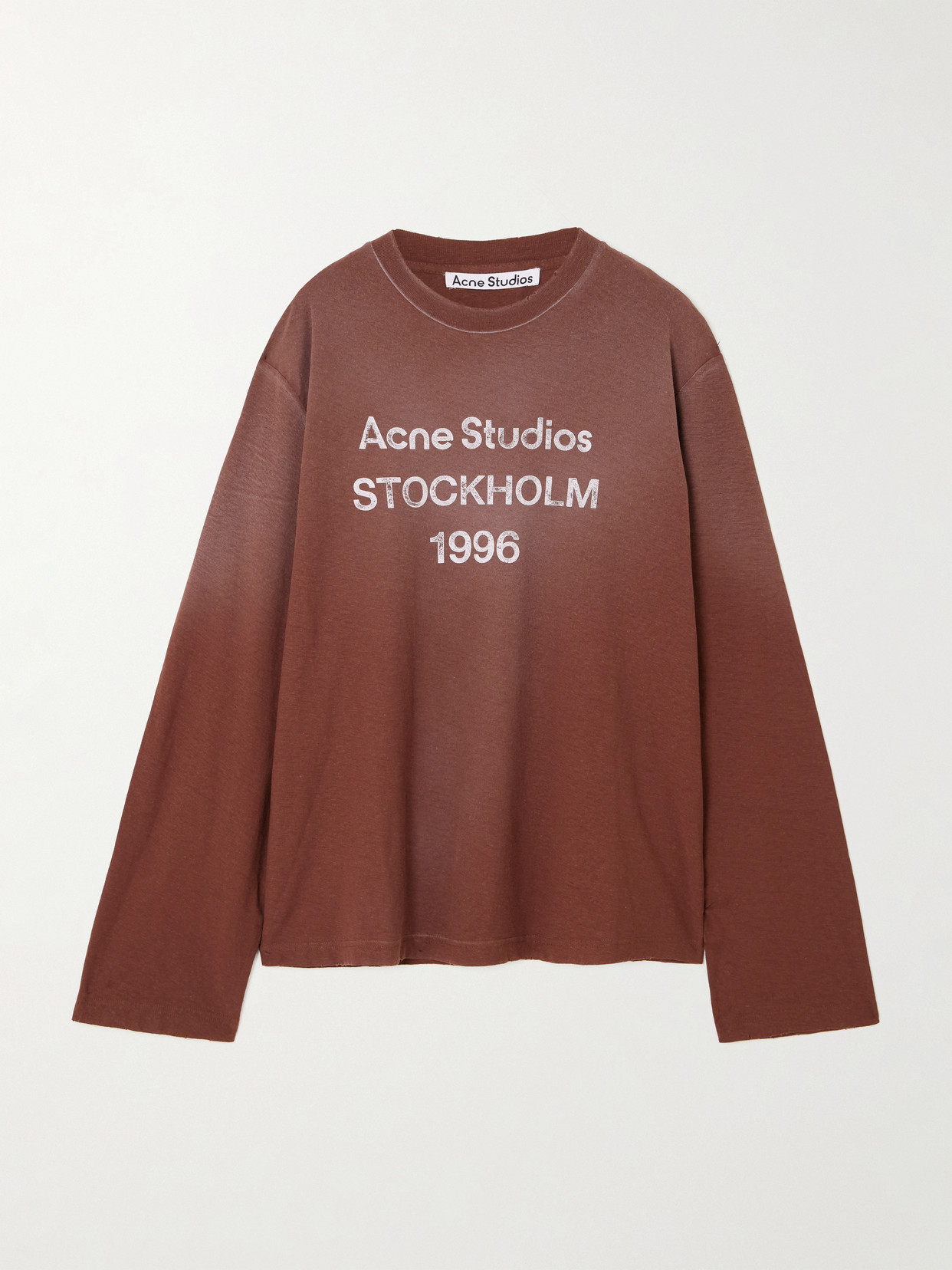 Acne Studios Oversized Printed Organic Cotton And Hemp-blend Jersey T-shirt In Brown