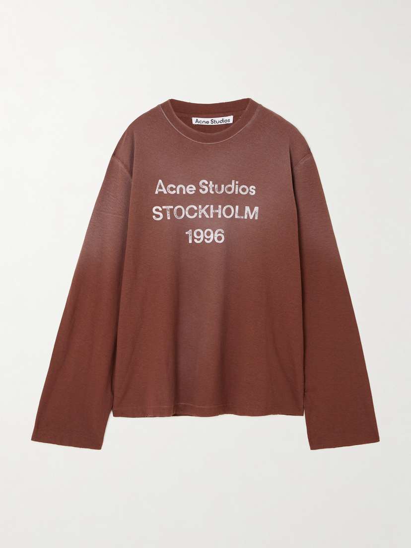Acne Studios Oversized Printed Organic Cotton And Hemp-blend Jersey T-shirt