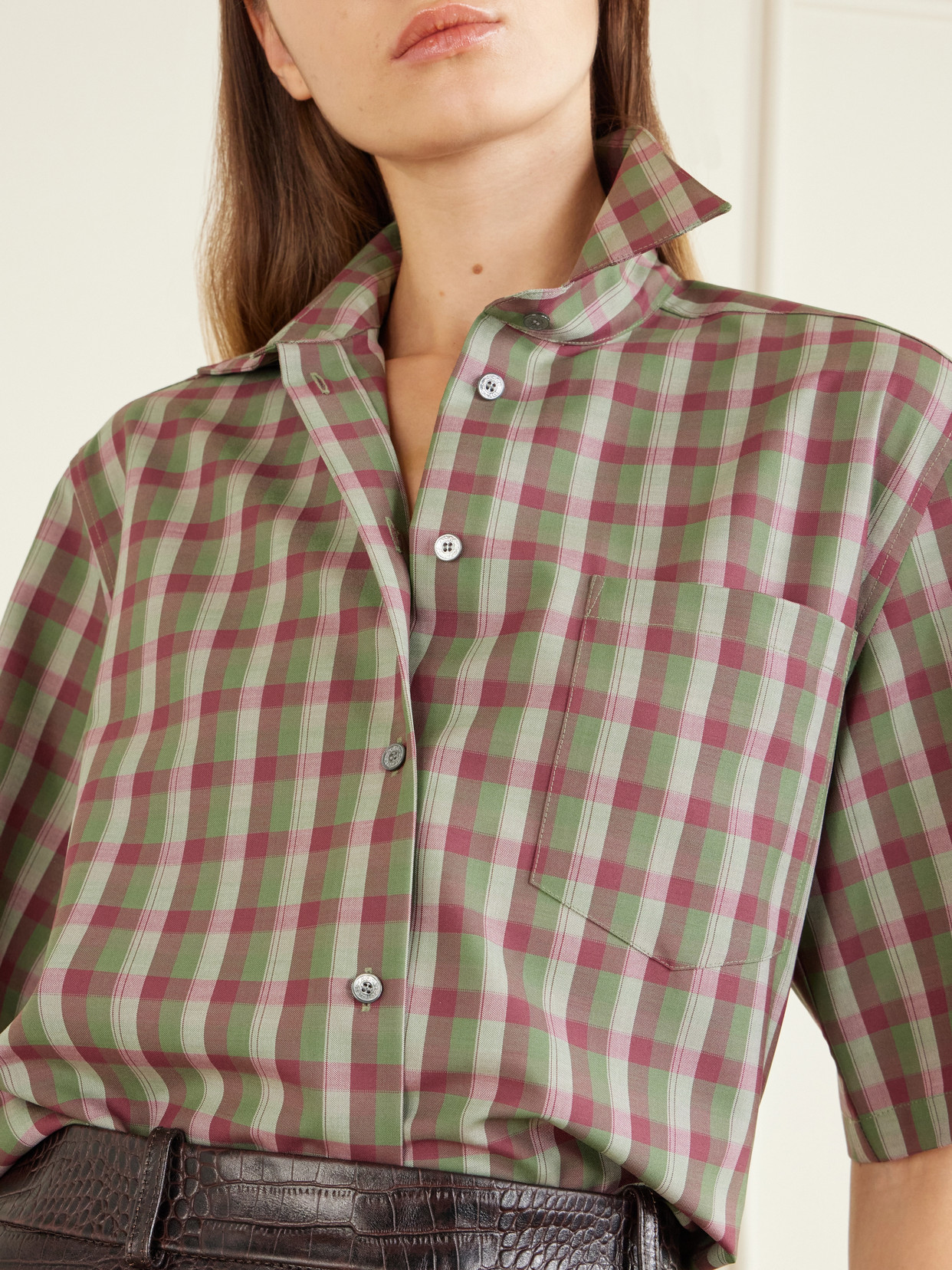 Acne Studios Wool Checked Shirt In Multi
