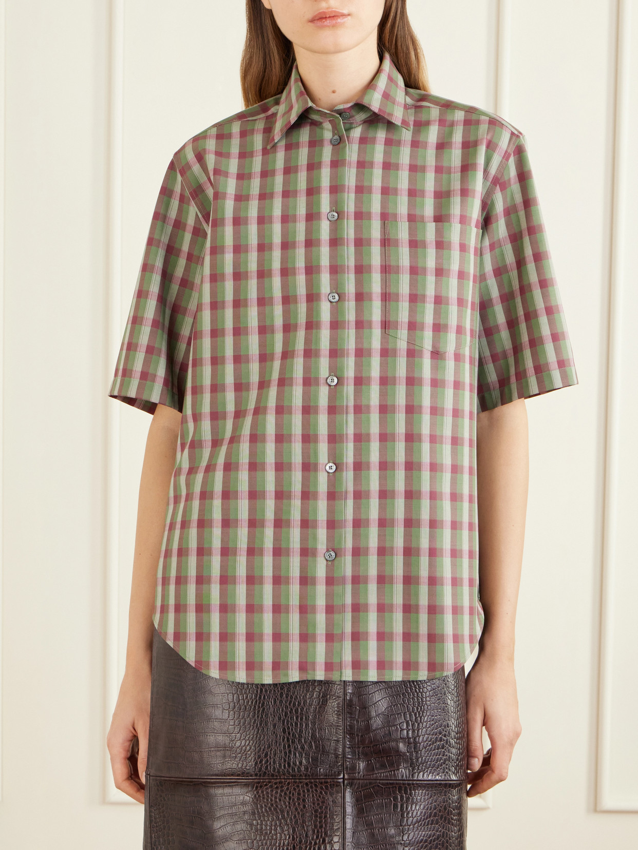 Acne Studios Wool Checked Shirt In Multi