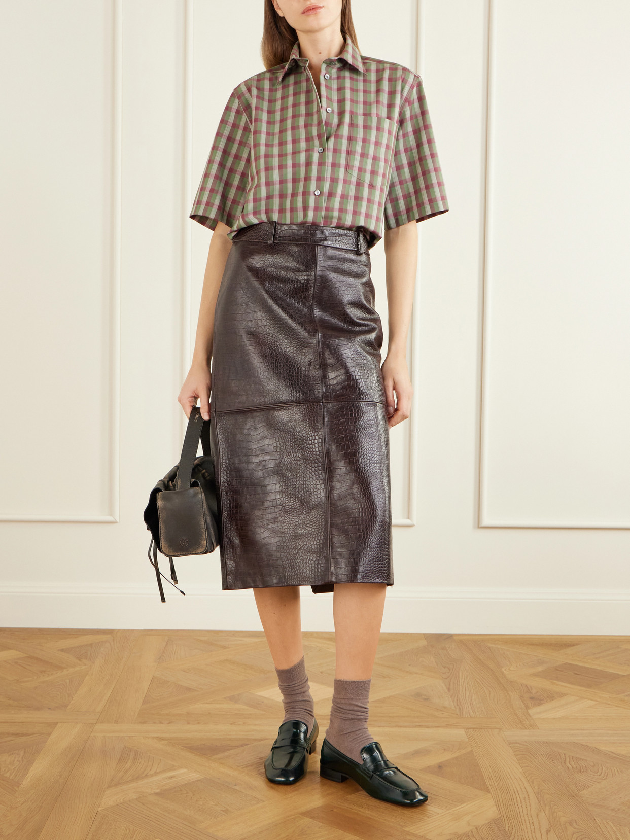 Acne Studios Wool Checked Shirt In Multi