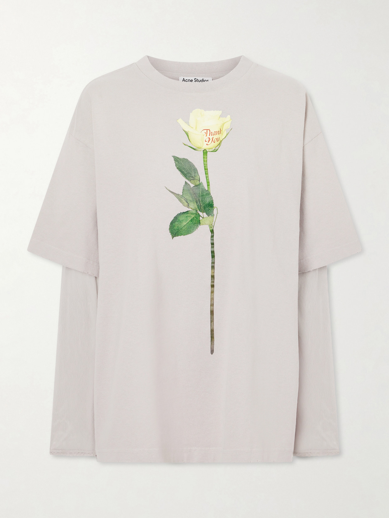 Acne Studios Women Cotton T-shirt With A Floral Print With A Contrasting Logo In Multi