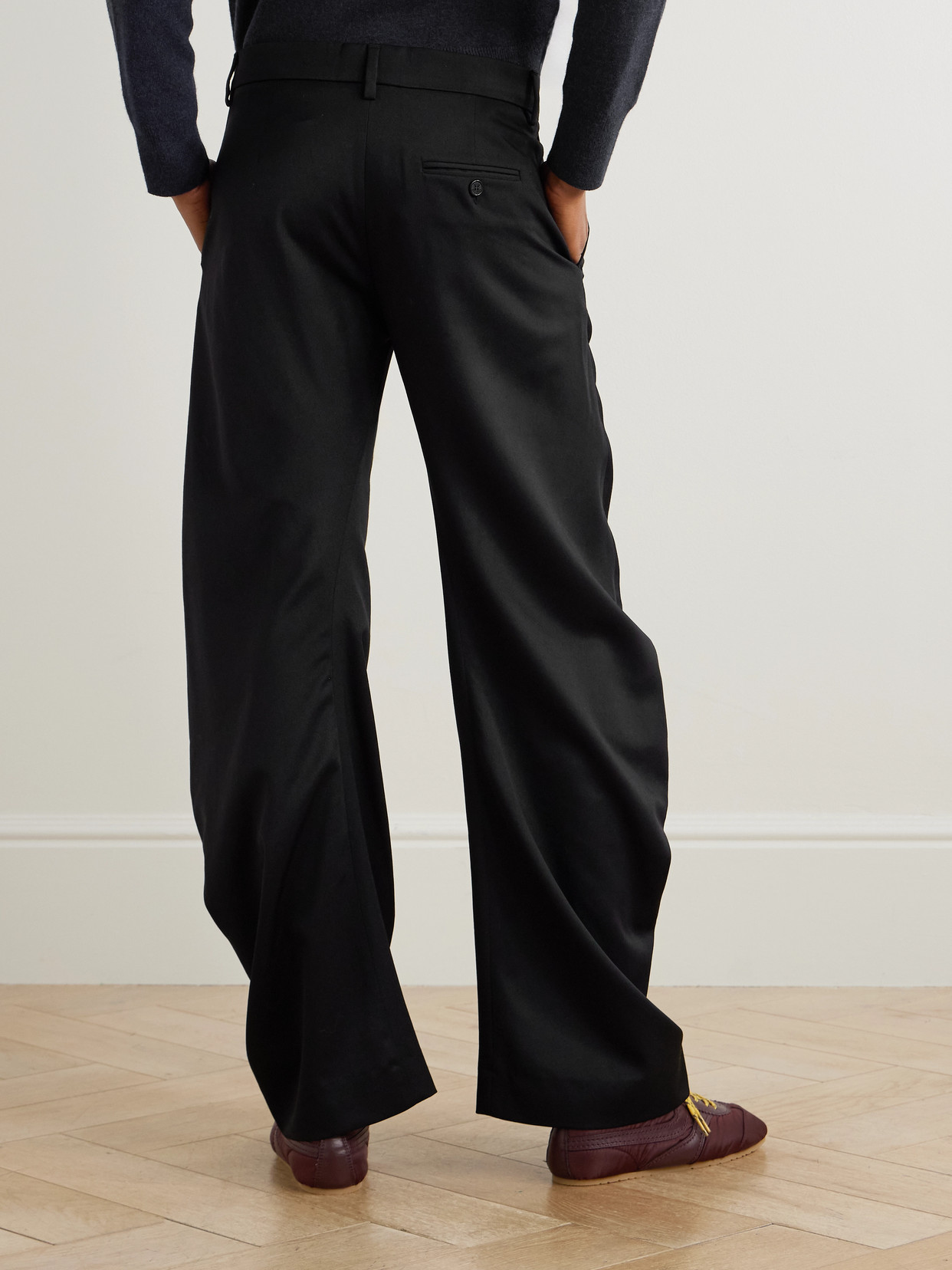 Acne Studios Houndstooth Wool Suit Pants In Black