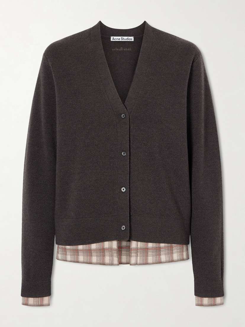 Acne Studios Layered Embroidered Wool Cardigan