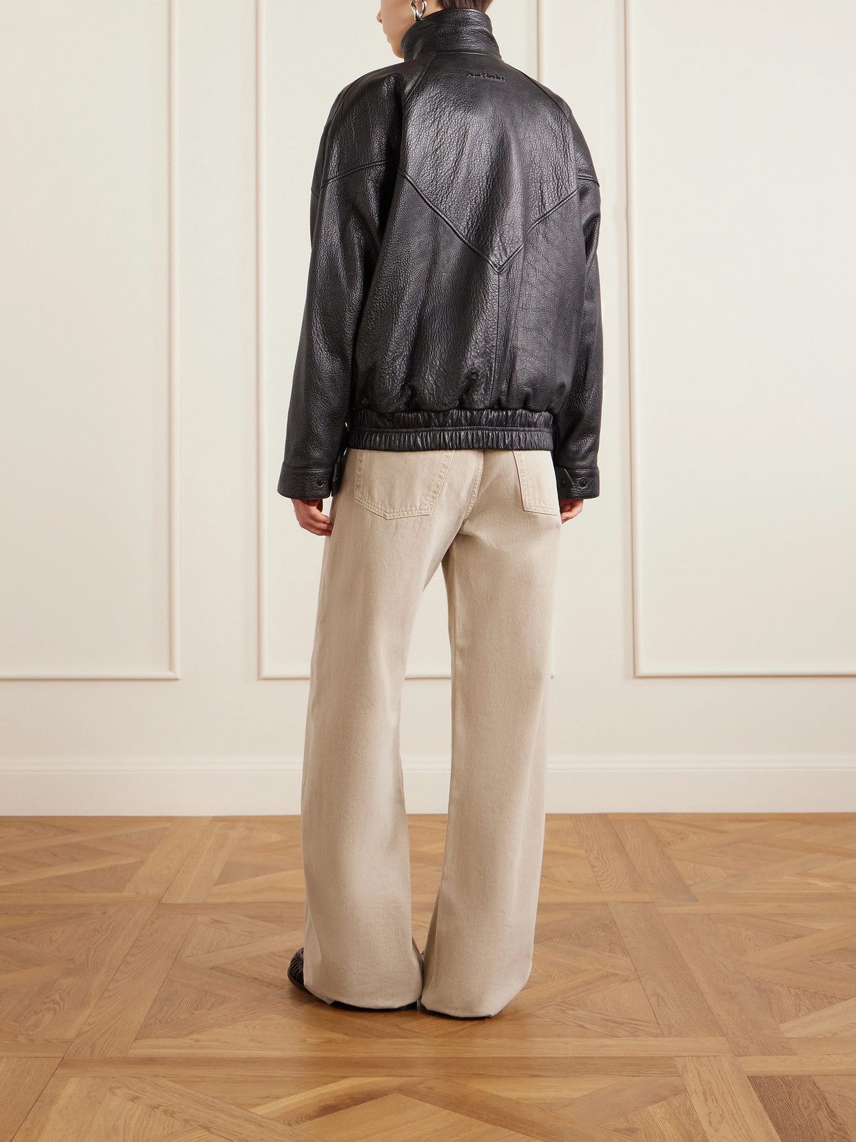Acne Studios Textured-leather Jacket In Black