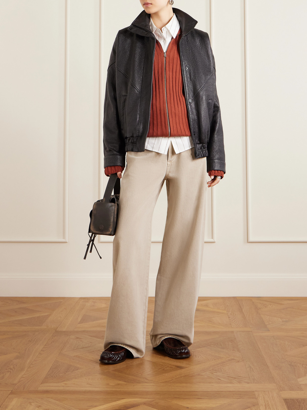 Acne Studios Textured-leather Jacket In Black