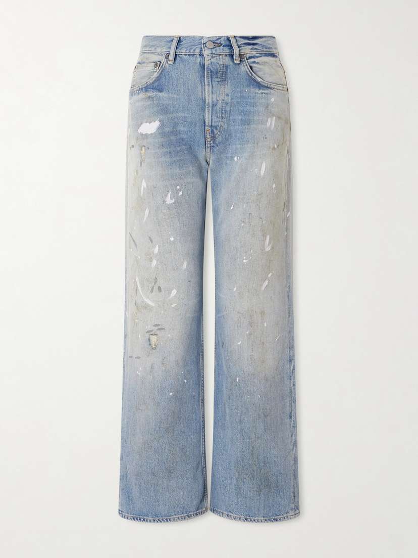 Acne Studios 2021 Distressed Mid-rise Straight-leg Jeans