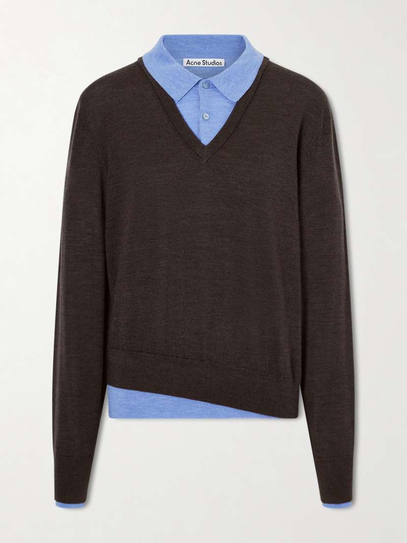 Acne Studios Layered Wool Polo Sweater