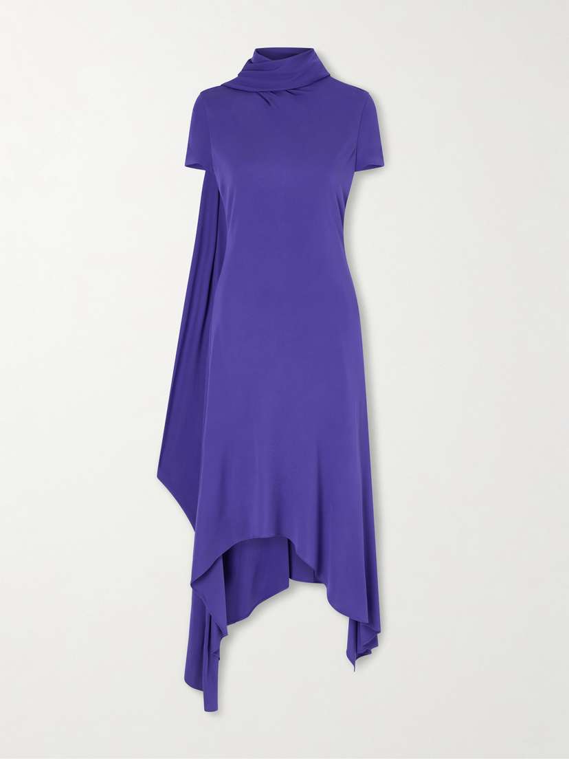 Acne Studios Tie-detailed Asymmetric Jersey Midi Dress