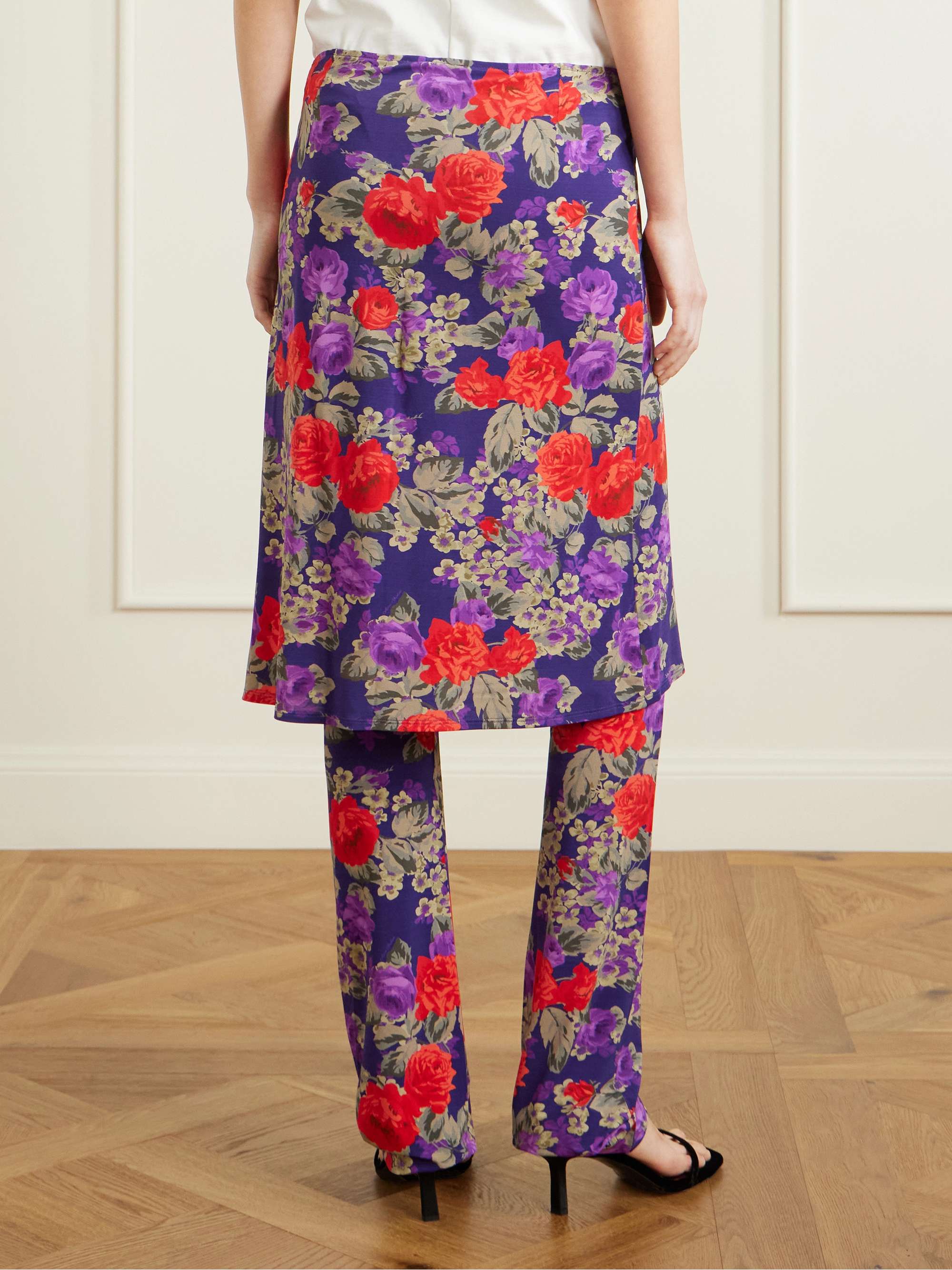 ACNE STUDIOS Intessa floral-print stretch-jersey midi skirt and