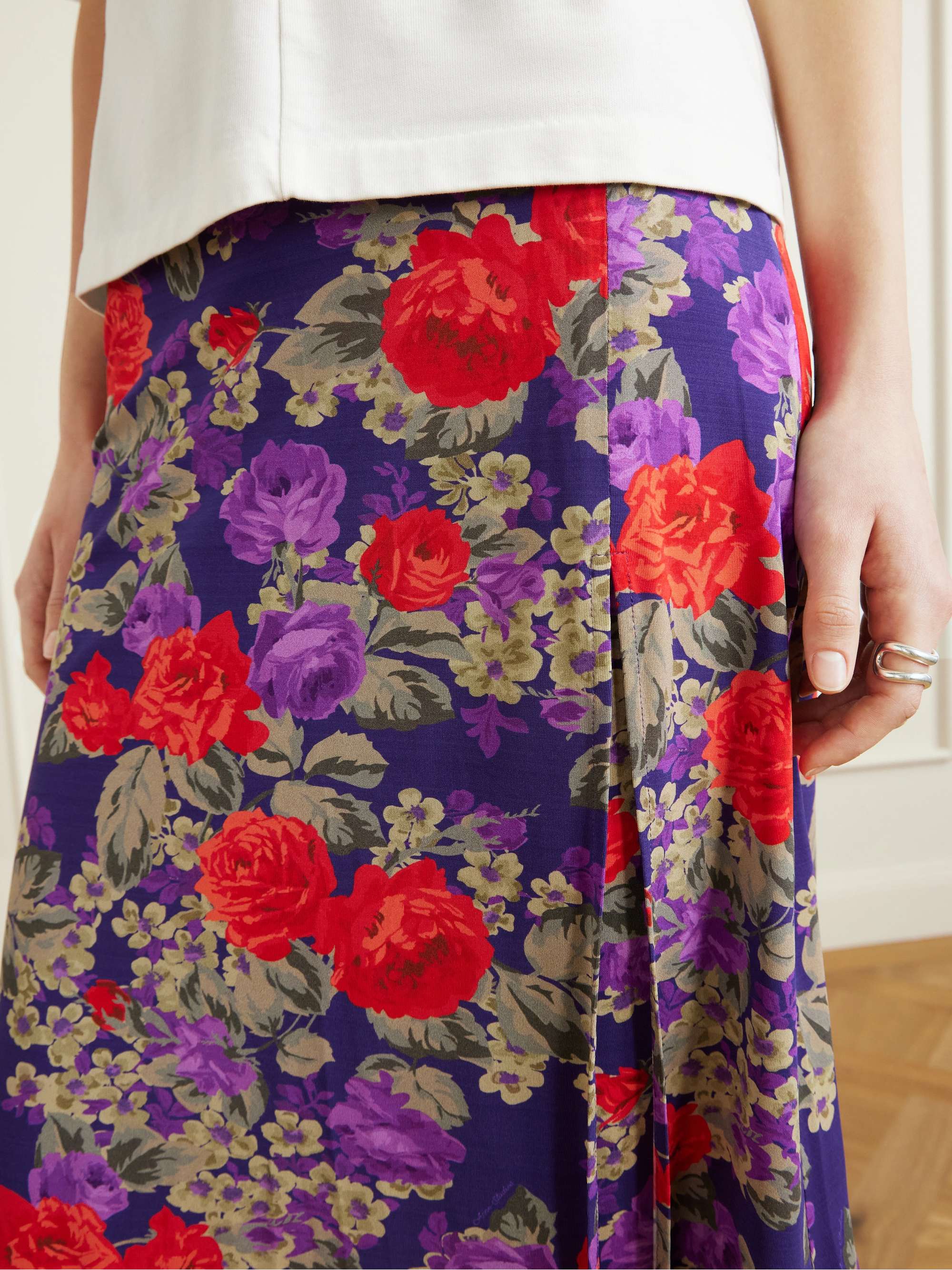 ACNE STUDIOS Intessa floral-print stretch-jersey midi skirt and