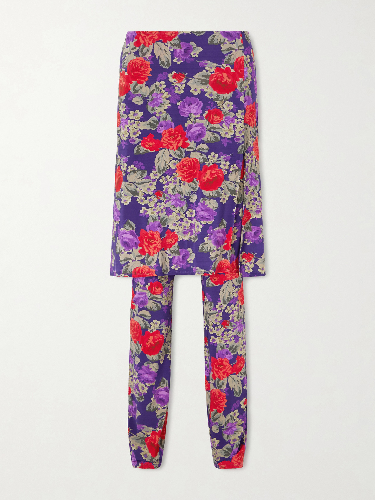 Intessa Floral-Print Stretch-Jersey Midi Skirt And Pants