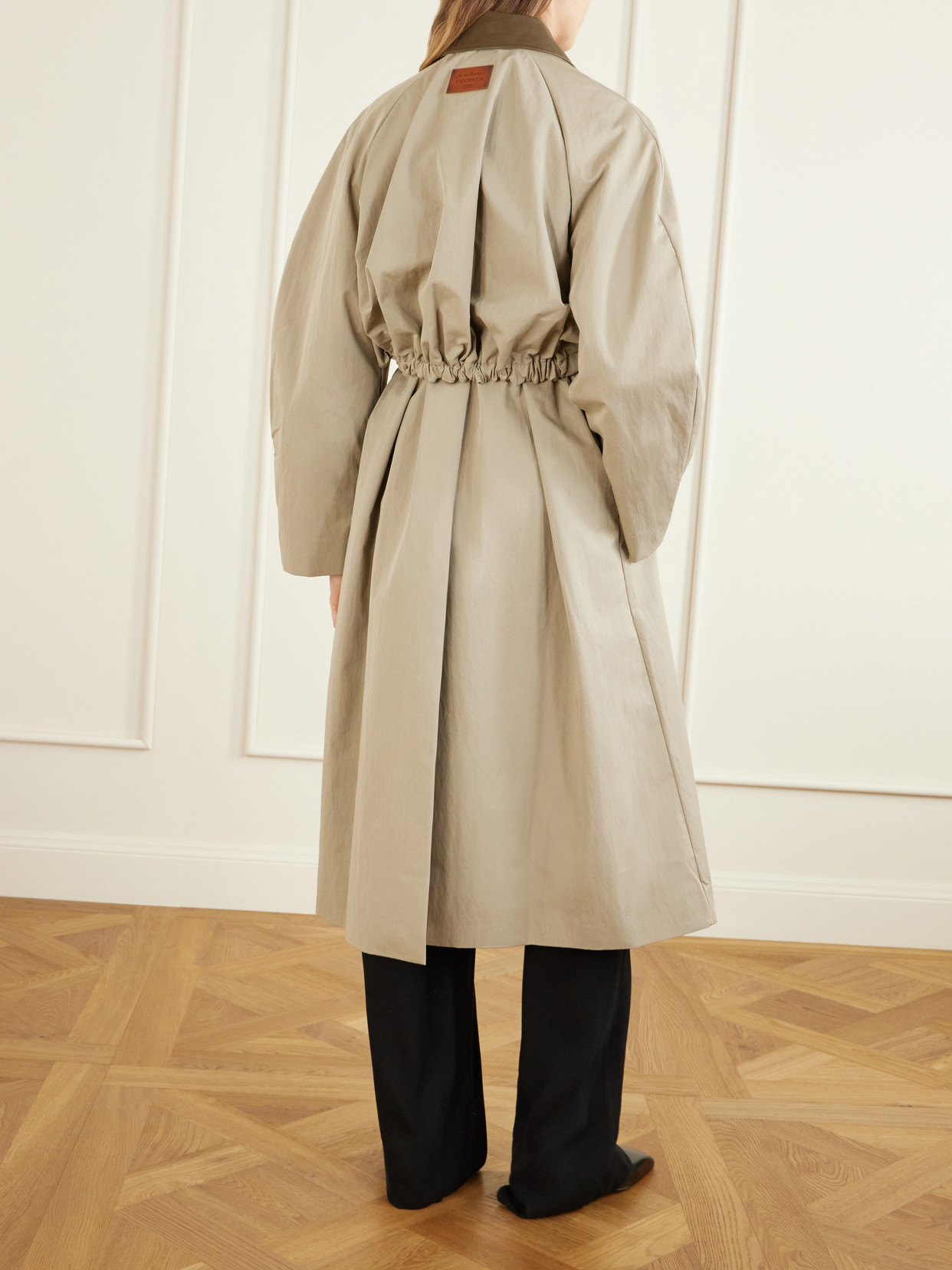 Ofelia Belted Leather-Trimmed Cotton-Blend Trench Coat