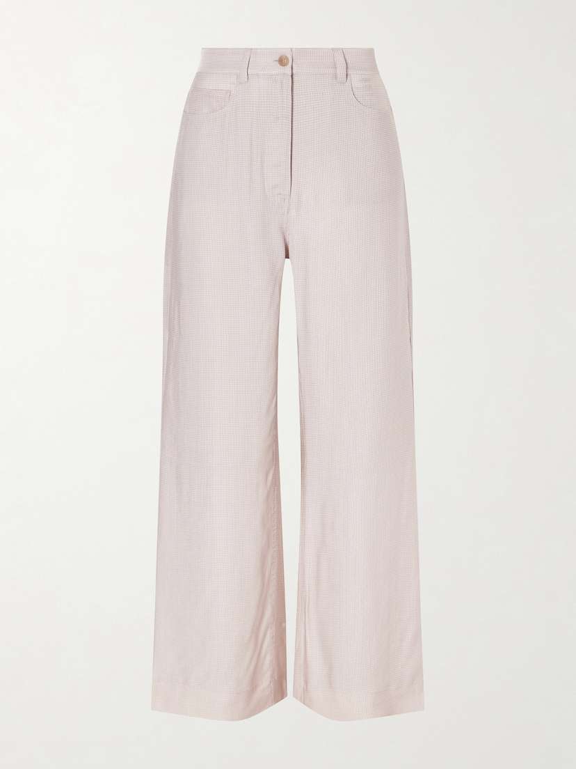 Acne Studios Poltana Checked Cupro Wide-leg Pants